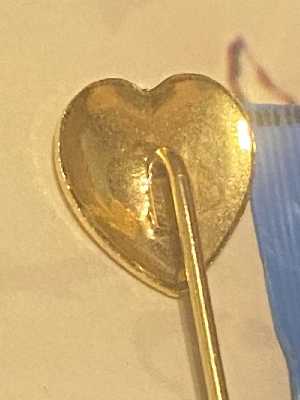 Vintage Porcelain Floral Stick Pin Set • Rose Heart & Forget-Me-Not Gold Tone